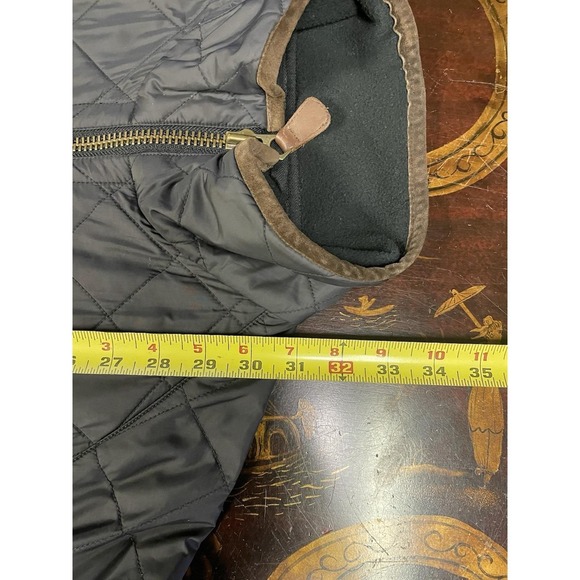 Vtg Polo Ralph Lauren Mens Black Quilted Brown Leather Zip Up Bomber Jacket XL - Picture 9 of 10